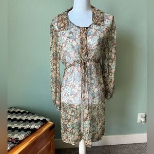 Stella McCartney Sheer Floral Mini Dress Size 40 Made in Italy